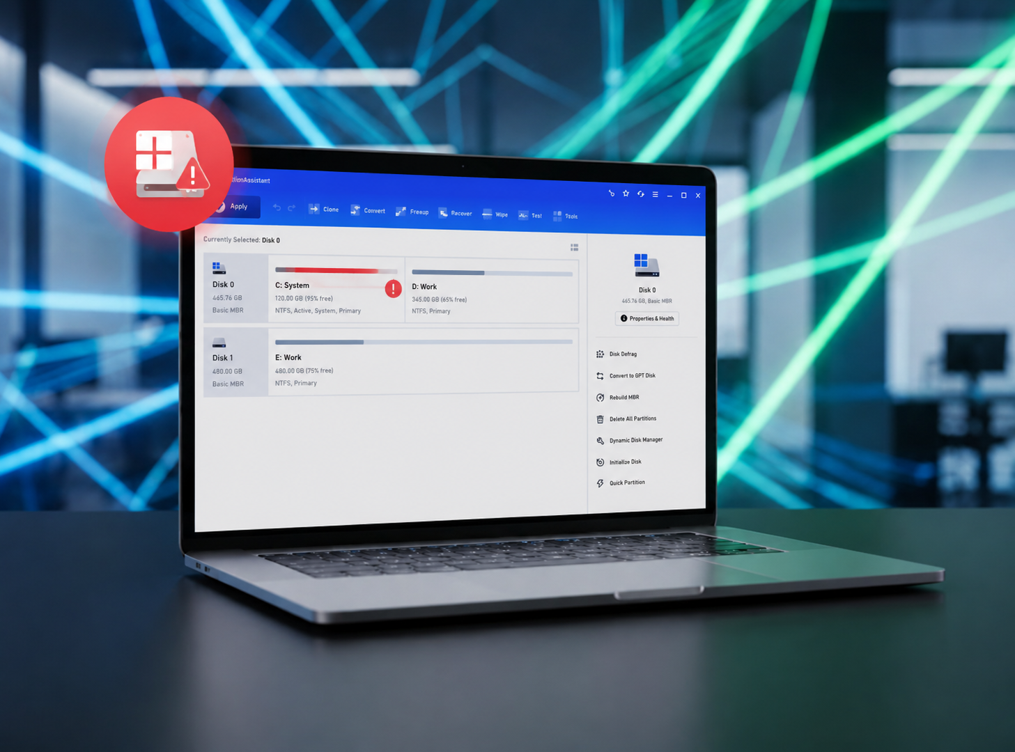 PartitionAssistant Extend C Drive Hero Image