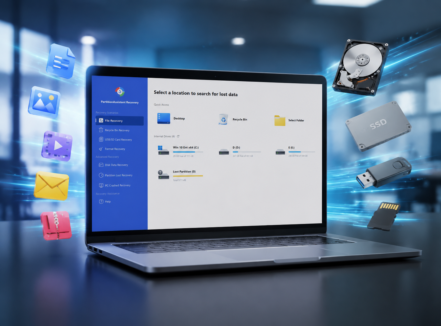 PartitionAssistant Recovery Hero Image